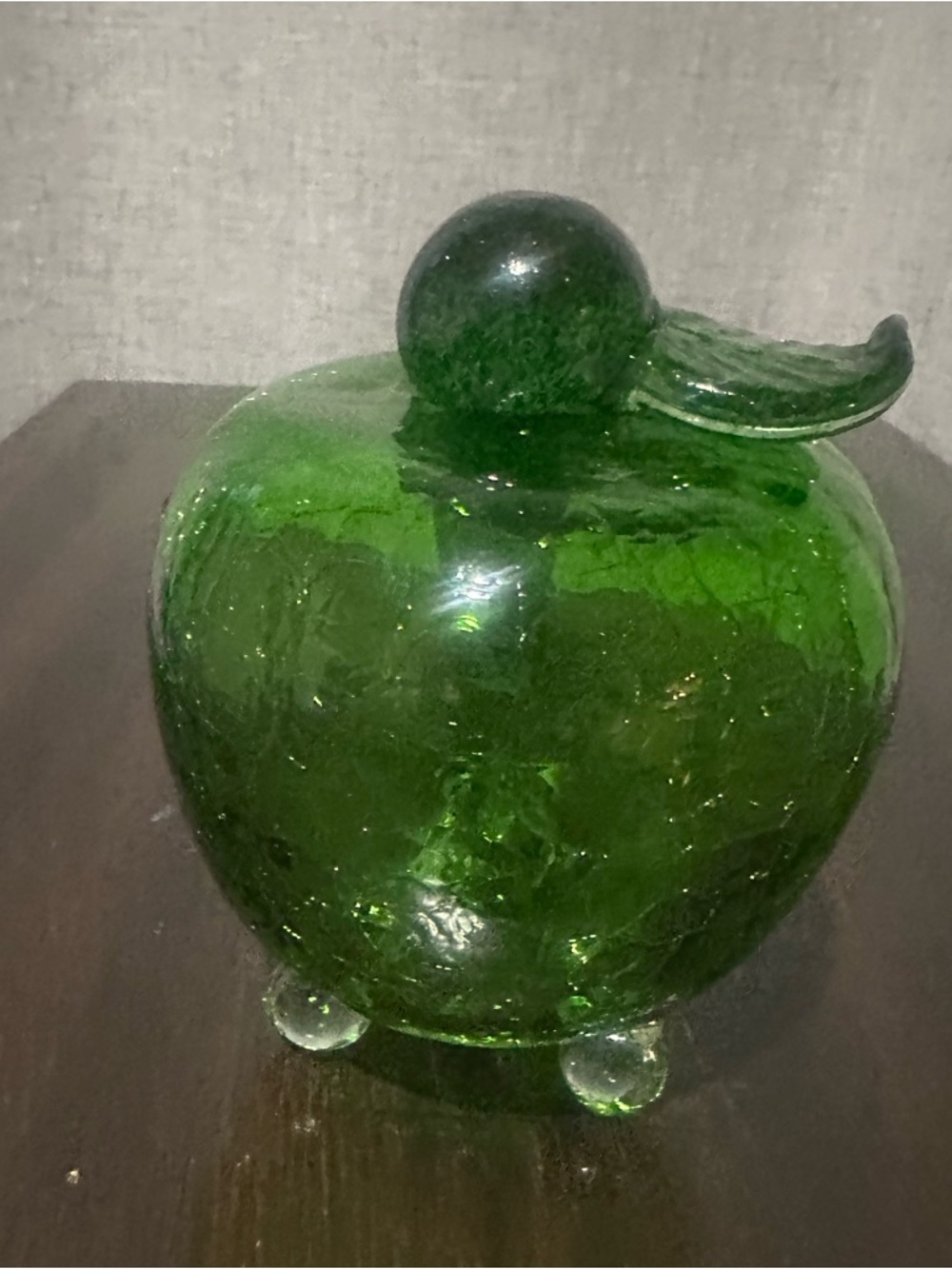 Green Hand-Blown Glass Apple Decorative Accent - Picture 7 of 9